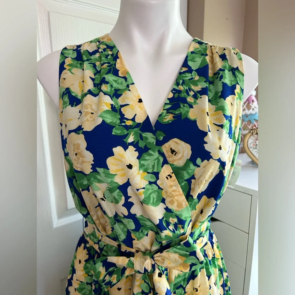 Sam Edelman Blue and Yellow Floral Dress - Picture 6 of 11